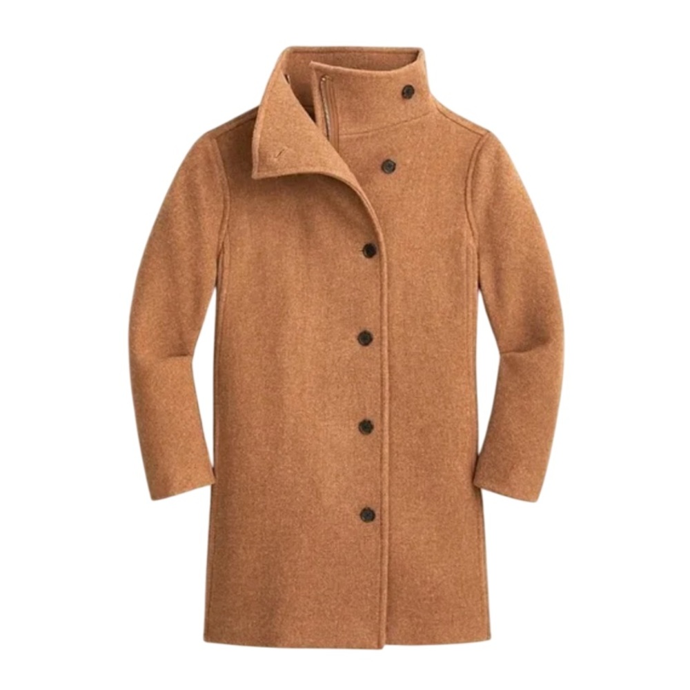 J Crew Villa Cocoon Tan Wool Coat 10T